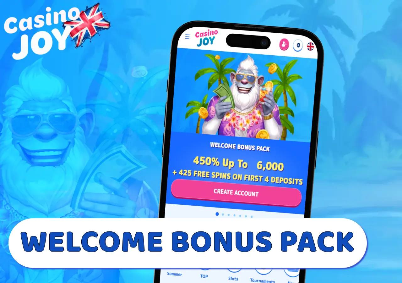 Casino Joy welcome bonus pack