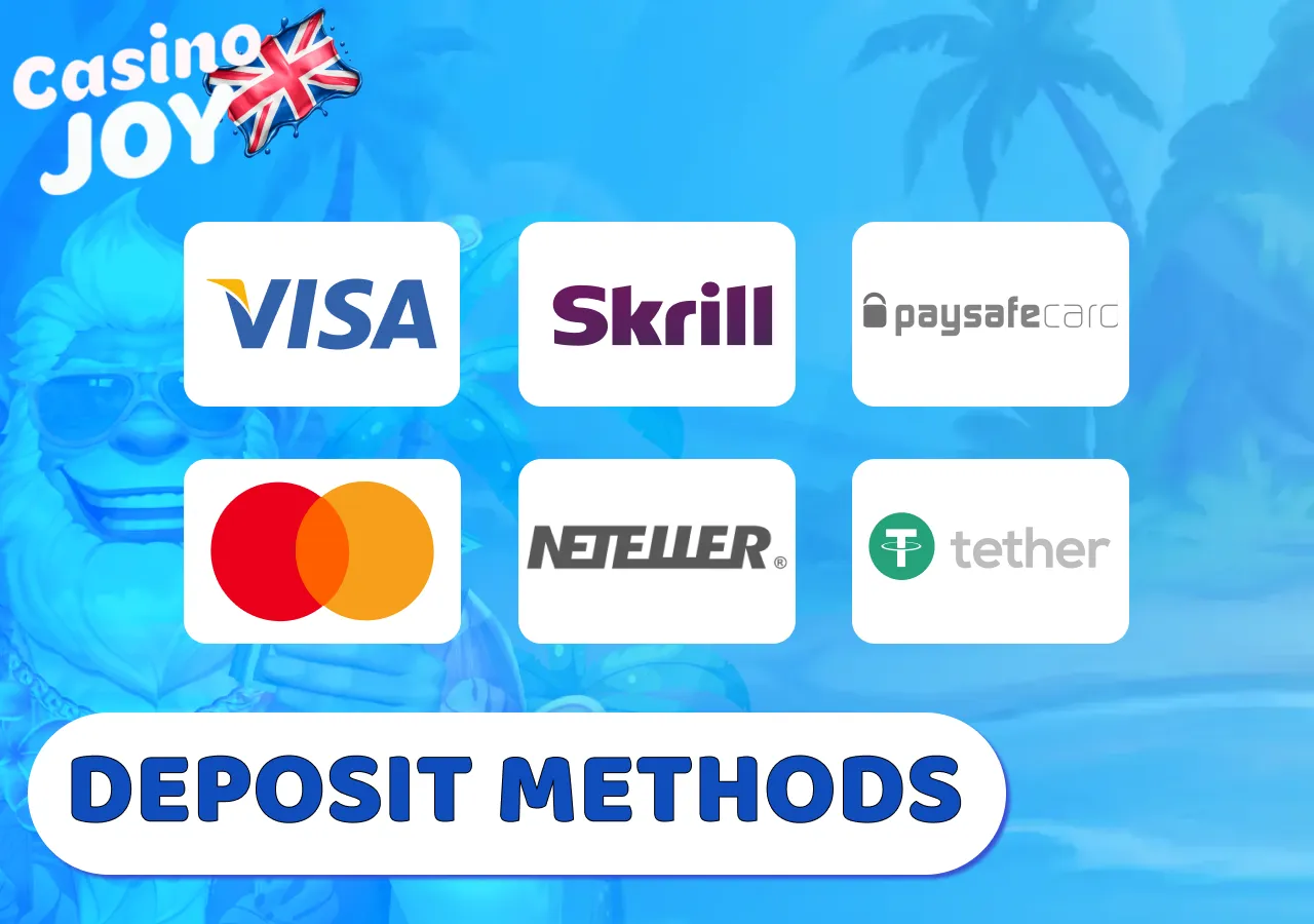 Casino Joy deposit methods